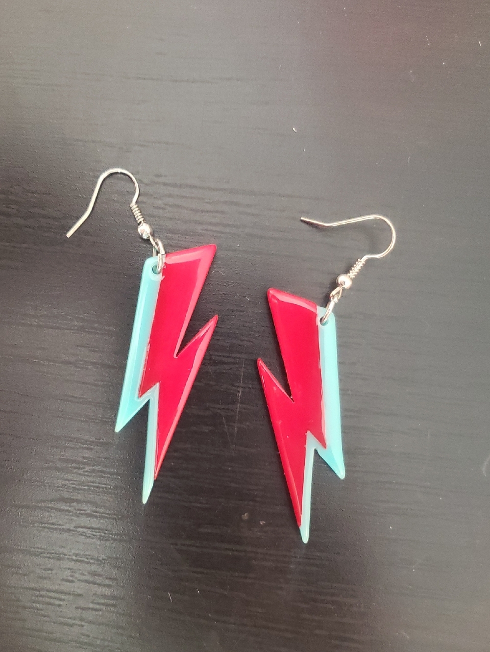 Ziggy Stardust David Bowie Lightning Bolt Dangle Earrings